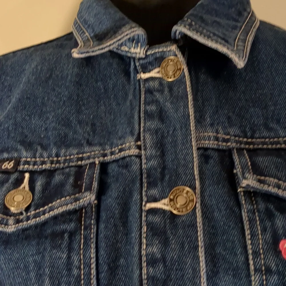 VINTAGE Route 66 Original Clothing Co. Girl's jean jacket with pink embr… - Picture 8 of 14